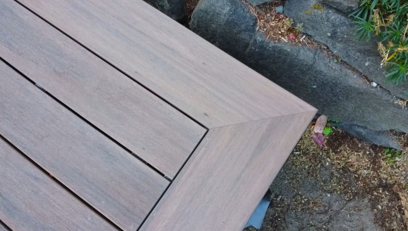 Close-up detail of quality deck construction materials