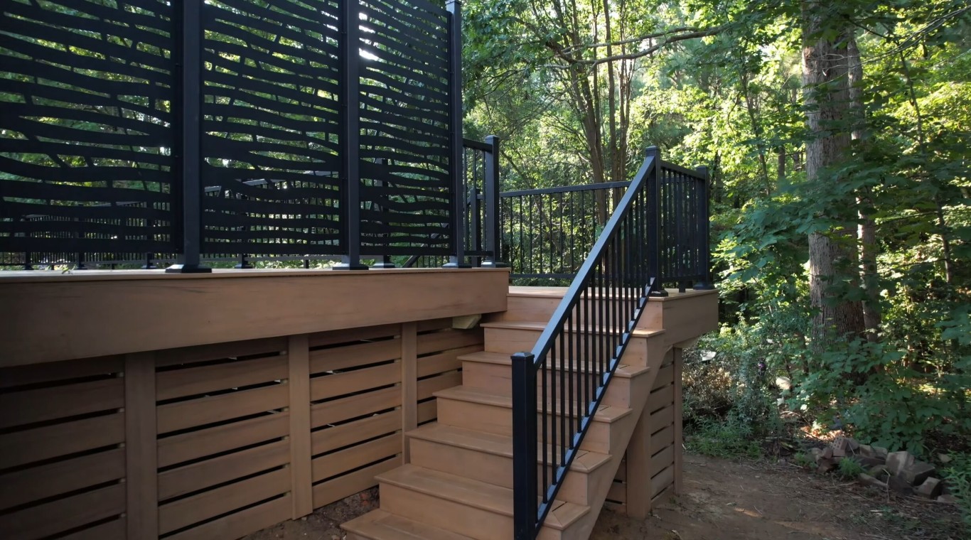 Multi-level deck with stairs and railings installed in Delray Beach